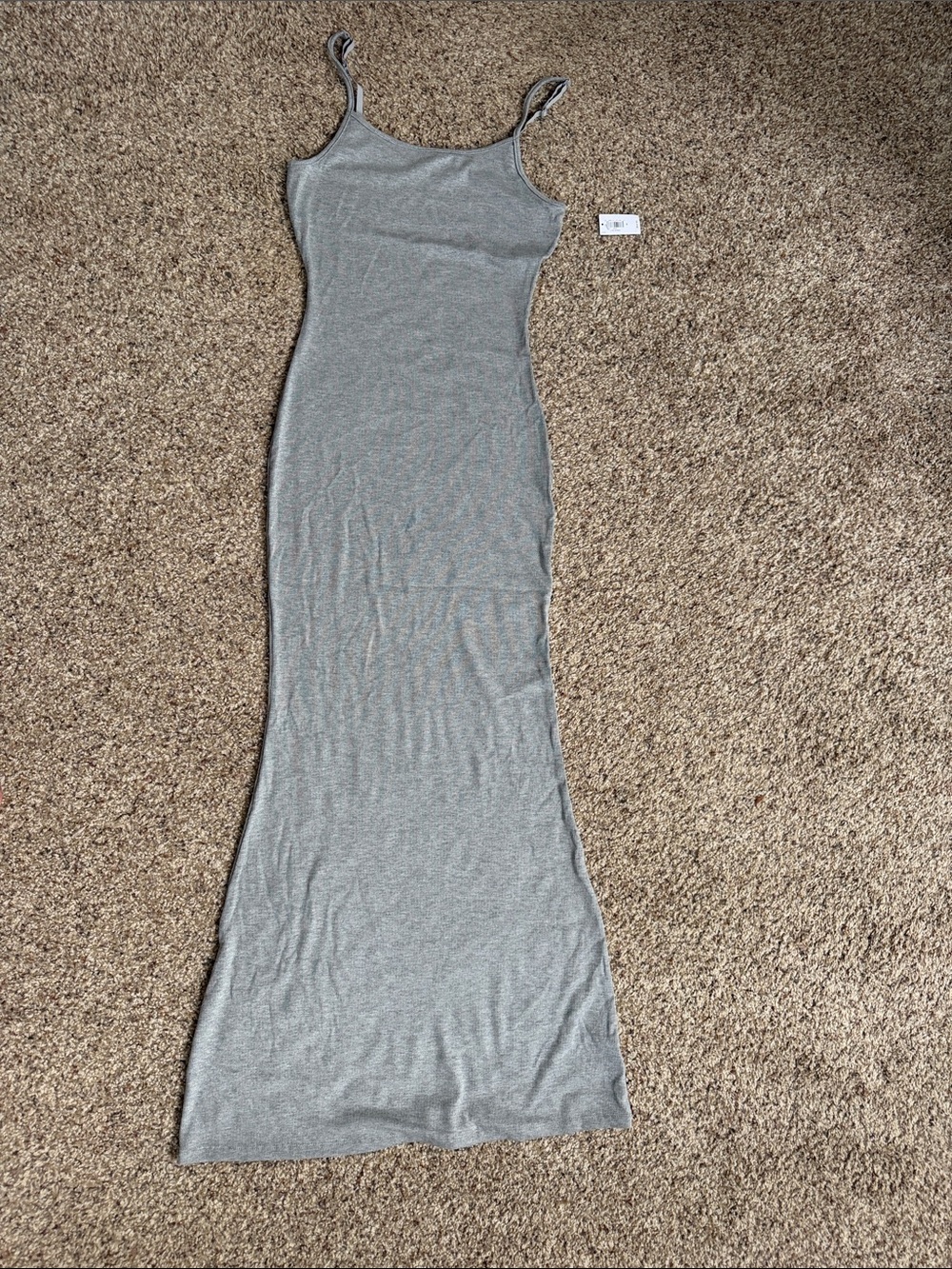 GAP Silver Spaghetti-Strap Maxi Dress